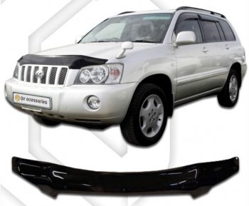 2 199 р. Дефлектор капота CA-Plastiс  Toyota Kluger  XU20 (2000-2003) дорестайлинг (серия Classic черный, Без надписи)  с доставкой в г. Йошкар-Ола. Увеличить фотографию 2