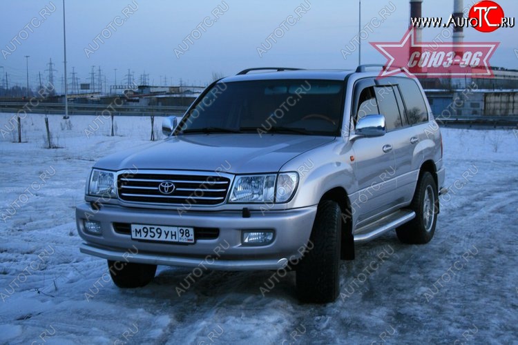 14 984 р. Защита переднего бампера одинарная Souz-96 (d76) Toyota Land Cruiser 100 дорестайлинг (1998-2002)  с доставкой в г. Йошкар-Ола