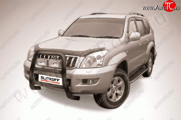 22 999 р. Кенгурятник d76 высокий Toyota Land Cruiser Prado J120 (2002-2009) (Цвет: серебристый)  с доставкой в г. Йошкар-Ола