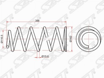 Комплект задних пружин SAT (2 шт) Toyota (Тойота) Land Cruiser Prado (Лэнд)  J120 (2002-2009) J120