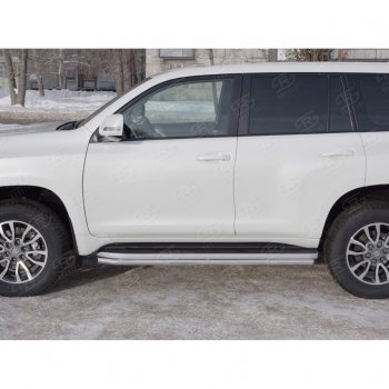 15 999 р. Защита порогов (Ø42 мм, нержавейка) SLITKOFF  Toyota Land Cruiser Prado  J150 (2017-2020) 2-ой рестайлинг  с доставкой в г. Йошкар-Ола. Увеличить фотографию 2