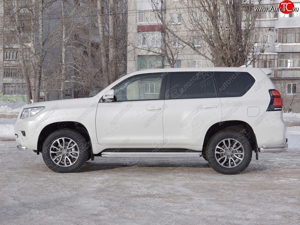 15 999 р. Защита порогов (Ø42 мм, нержавейка) SLITKOFF  Toyota Land Cruiser Prado  J150 (2017-2020) 2-ой рестайлинг  с доставкой в г. Йошкар-Ола