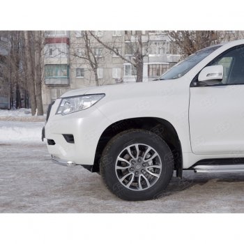 20 399 р. Защита переднего бампера (Ø63 мм, нержавейка) SLITKOFF Toyota Land Cruiser Prado J150 2-ой рестайлинг (2017-2020)  с доставкой в г. Йошкар-Ола. Увеличить фотографию 4