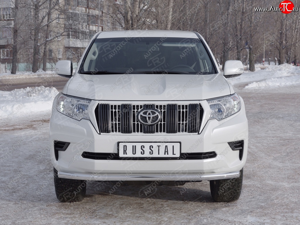 20 399 р. Защита переднего бампера (Ø63 мм, нержавейка) SLITKOFF Toyota Land Cruiser Prado J150 2-ой рестайлинг (2017-2020)  с доставкой в г. Йошкар-Ола