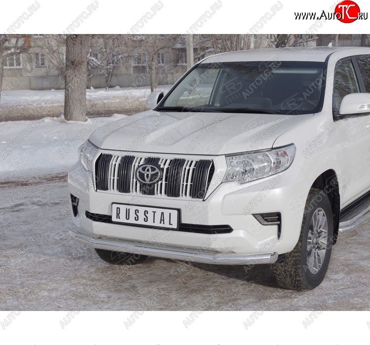 20 999 р. Одинарная защита переднего бампера диаметром 76 мм Toyota Land Cruiser Prado J150 2-ой рестайлинг (2017-2020)  с доставкой в г. Йошкар-Ола