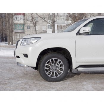 20 999 р. Одинарная защита переднего бампера диаметром 63 мм SLITKOFF Toyota Land Cruiser Prado J150 2-ой рестайлинг (2017-2020)  с доставкой в г. Йошкар-Ола. Увеличить фотографию 2