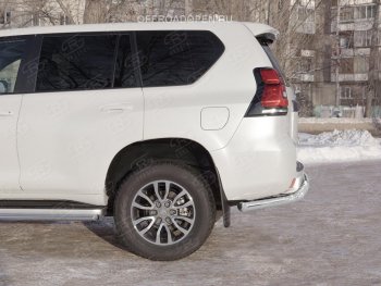 22 549 р. Защита заднего бампера (Ø63 мм, нержавейка) SLITKOFF  Toyota Land Cruiser Prado  J150 (2017-2020) 2-ой рестайлинг  с доставкой в г. Йошкар-Ола. Увеличить фотографию 2