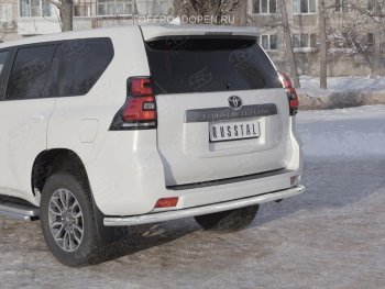 22 549 р. Защита заднего бампера (Ø63 мм, нержавейка) SLITKOFF  Toyota Land Cruiser Prado  J150 (2017-2020) 2-ой рестайлинг  с доставкой в г. Йошкар-Ола. Увеличить фотографию 4