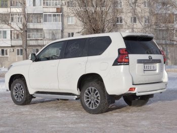 19 549 р. Защита заднего бампера (Ø76 мм, нержавейка) SLITKOFF Toyota Land Cruiser Prado J150 2-ой рестайлинг (2017-2020)  с доставкой в г. Йошкар-Ола. Увеличить фотографию 2