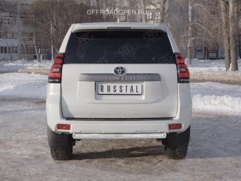 19 549 р. Защита заднего бампера (Ø76 мм, нержавейка) SLITKOFF Toyota Land Cruiser Prado J150 2-ой рестайлинг (2017-2020)  с доставкой в г. Йошкар-Ола. Увеличить фотографию 4