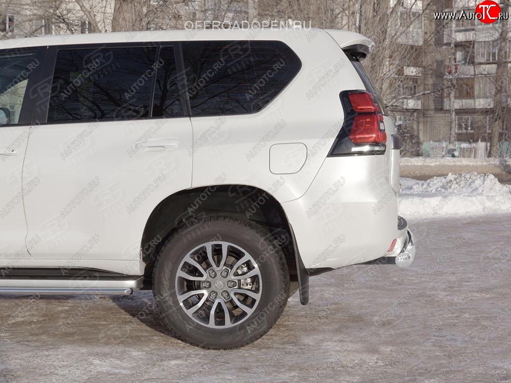 19 549 р. Защита заднего бампера (Ø76 мм, нержавейка) SLITKOFF Toyota Land Cruiser Prado J150 2-ой рестайлинг (2017-2020)  с доставкой в г. Йошкар-Ола