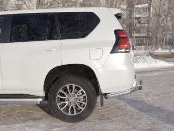 12 249 р. Защита заднего бампера (Ø76 мм уголки, нержавейка) SLITKOFF  Toyota Land Cruiser Prado  J150 (2017-2020) 2-ой рестайлинг  с доставкой в г. Йошкар-Ола. Увеличить фотографию 3