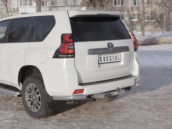 12 249 р. Защита заднего бампера (Ø76 мм уголки, нержавейка) SLITKOFF  Toyota Land Cruiser Prado  J150 (2017-2020) 2-ой рестайлинг  с доставкой в г. Йошкар-Ола. Увеличить фотографию 4