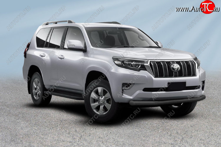 12 649 р. Защита переднего бампера Slitkoff (Ø мм). Toyota Land Cruiser Prado J150 2-ой рестайлинг (2017-2020) (Сталь с полимерным покрытием. Цвет: черный)  с доставкой в г. Йошкар-Ола