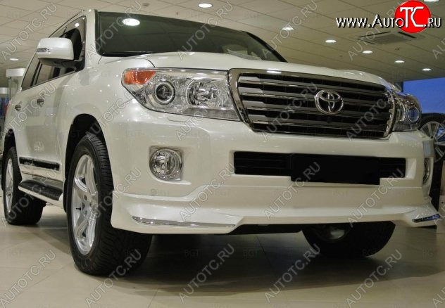 21 599 р. Накладка на передний бампер CT Toyota Land Cruiser 200 1-ый рестайлинг (2012-2015) (Неокрашенная)  с доставкой в г. Йошкар-Ола