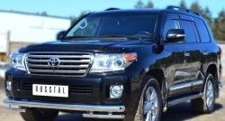 23 799 р. Защита переднего бампера (2 трубы Ø76 и 42 мм, нержавейка) SLITKOFF  Toyota Land Cruiser  200 (2012-2015) 1-ый рестайлинг  с доставкой в г. Йошкар-Ола. Увеличить фотографию 2