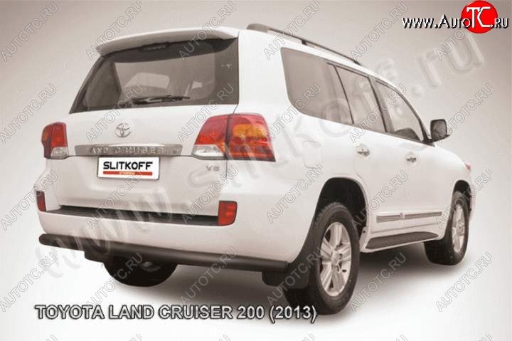 11 099 р. Защита задняя Slitkoff Toyota Land Cruiser 200 1-ый рестайлинг (2012-2015) (Цвет: серебристый)  с доставкой в г. Йошкар-Ола