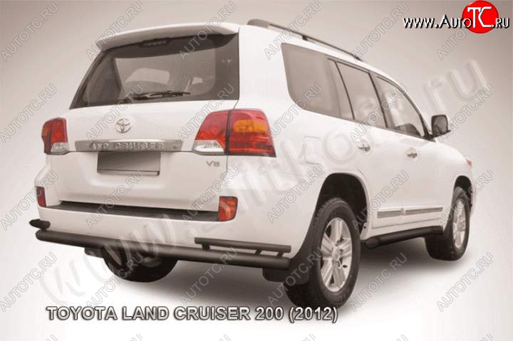 11 999 р. Защита задняя Slitkoff Toyota Land Cruiser 200 1-ый рестайлинг (2012-2015) (Цвет: серебристый)  с доставкой в г. Йошкар-Ола