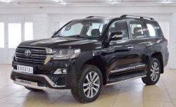 20 799 р. Защита переднего бампера (Ø63 мм с надписью, нержавейка) SLITKOFF Toyota Land Cruiser 200 2-ой рестайлинг (2015-2021)  с доставкой в г. Йошкар-Ола. Увеличить фотографию 2