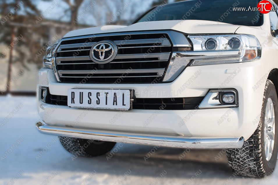 18 899 р. Одинарная защита переднего бампера диаметром 63 мм SLITKOFF Toyota Land Cruiser 200 2-ой рестайлинг (2015-2021)  с доставкой в г. Йошкар-Ола