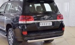 16 349 р. Защита заднего бампера (Ø76 мм дуга, нержавейка) SLITKOFF  Toyota Land Cruiser  200 (2015-2021) 2-ой рестайлинг  с доставкой в г. Йошкар-Ола. Увеличить фотографию 2