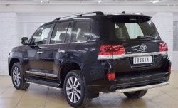 16 349 р. Защита заднего бампера (Ø76 мм дуга, нержавейка) SLITKOFF  Toyota Land Cruiser  200 (2015-2021) 2-ой рестайлинг  с доставкой в г. Йошкар-Ола. Увеличить фотографию 3