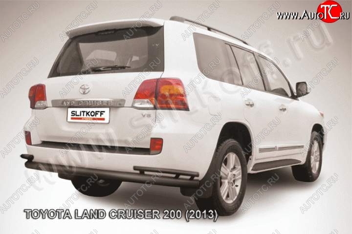 11 999 р. Защита задняя Slitkoff Toyota Land Cruiser 200 1-ый рестайлинг (2012-2015) (Цвет: серебристый)  с доставкой в г. Йошкар-Ола