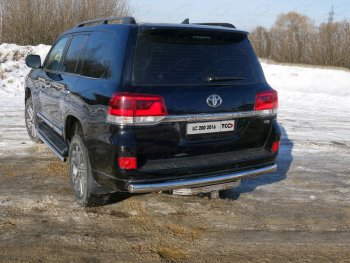 Защита заднего бампера (овальная) EXECUTIVE ТСС (нержавейка d 75х42 мм) Toyota (Тойота) Land Cruiser (Лэнд)  200 (2015-2021) 200 2-ой рестайлинг