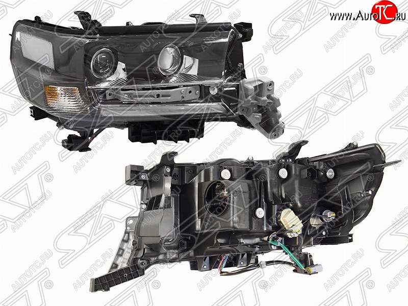 24 499 р. Правая фара передняя SAT LED EXECUTIVE BLACK/WHITE  Toyota Land Cruiser  200 (2015-2021) 2-ой рестайлинг  с доставкой в г. Йошкар-Ола