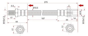 Тормозной шланг SAT (передний) Toyota Mark 2 X80 седан (1988-1996)