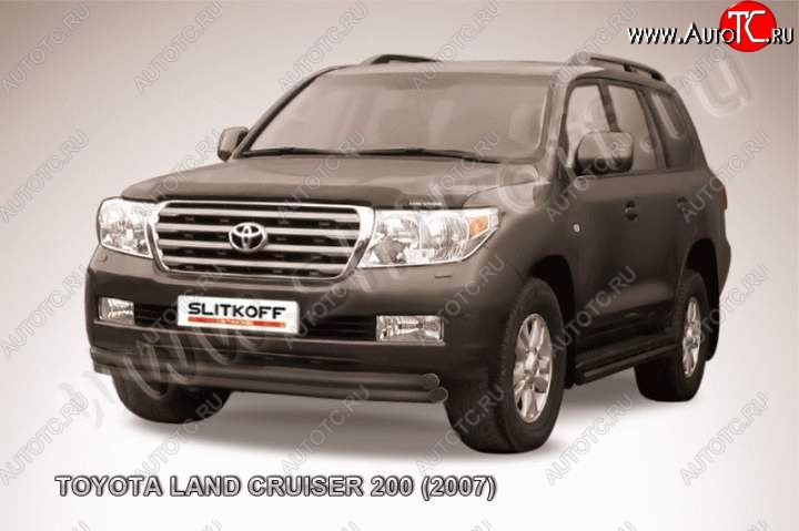 16 549 р. Защита переднего бампер Slitkoff Toyota Land Cruiser 200 дорестайлинг (2007-2012) (Цвет: серебристый)  с доставкой в г. Йошкар-Ола