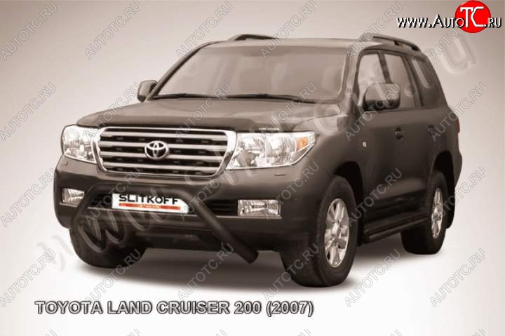 18 649 р. Кенгурятник d76 низкий широкий с перемычкой Toyota Land Cruiser 200 дорестайлинг (2007-2012) (Цвет: серебристый)  с доставкой в г. Йошкар-Ола