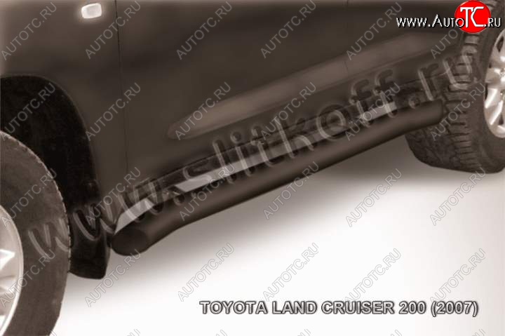 13 199 р. Защита порогов Slitkoff Toyota Land Cruiser 200 дорестайлинг (2007-2012) (Цвет: серебристый)  с доставкой в г. Йошкар-Ола