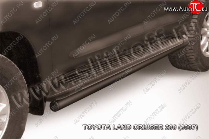 11 999 р. Защита штатного порога d57 Toyota Land Cruiser 200 дорестайлинг (2007-2012) (Цвет: серебристый)  с доставкой в г. Йошкар-Ола