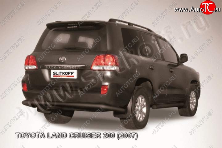 12 949 р. Защита задняя Slitkoff  Toyota Land Cruiser  200 (2007-2012) дорестайлинг (Цвет: серебристый)  с доставкой в г. Йошкар-Ола