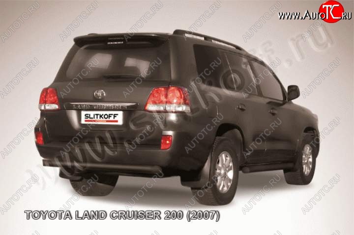 9 999 р. Защита задняя Slitkoff Toyota Land Cruiser 200 дорестайлинг (2007-2012) (Цвет: серебристый)  с доставкой в г. Йошкар-Ола