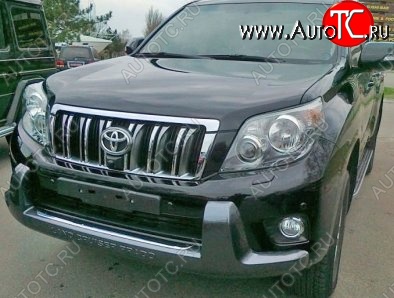 10 249 р. Накладка на передний бампер CT Toyota Land Cruiser Prado J150 дорестайлинг (2009-2013) (Неокрашенная)  с доставкой в г. Йошкар-Ола