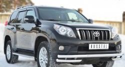 26 549 р. Защита переднего бампера (Ø63 мм с углами, нержавейка) SLITKOFF Toyota Land Cruiser Prado J150 дорестайлинг (2009-2013)  с доставкой в г. Йошкар-Ола. Увеличить фотографию 4