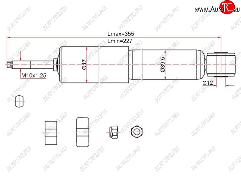 2 269 р. Амортизатор передний LH=RH SAT Toyota LiteAce Noah (1996-2001)  с доставкой в г. Йошкар-Ола