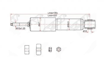 Амортизатор передний SAT Toyota LiteAce Noah (1996-2001)