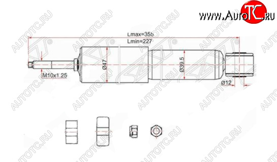 1 699 р. Амортизатор передний SAT Toyota LiteAce Noah (1996-2001)  с доставкой в г. Йошкар-Ола