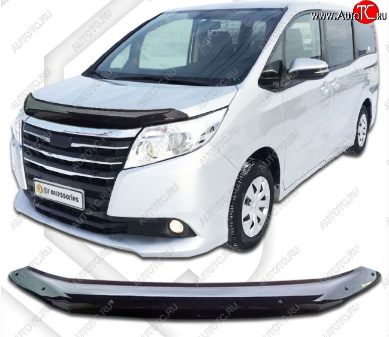 1 979 р. Дефлектор капота CA-Plastiс  Toyota Noah  3 (2014-2017) дорестайлинг (Classic черный, Без надписи)  с доставкой в г. Йошкар-Ола