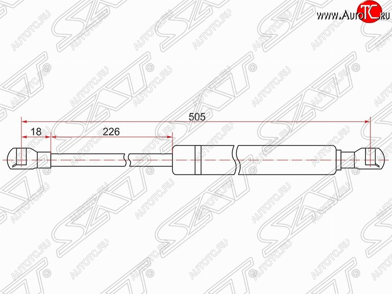 629 р. Газовый упор крышки багажника SAT  Toyota Prius  XW30 (2009-2011) дорестайлинг  с доставкой в г. Йошкар-Ола