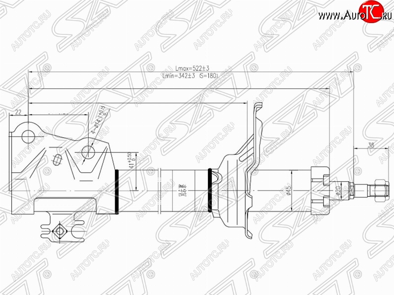 3 799 р. Амортизатор передний SAT (установка на левую или правую сторону) Toyota Raum (2003-2011)  с доставкой в г. Йошкар-Ола