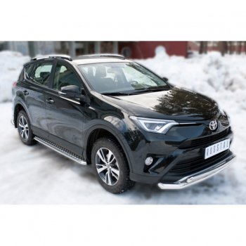 25 449 р. Пороги труба d42 с листом (Лист алюм,проф.сталь)(v2) SLITKOFF Toyota RAV4 XA40 5 дв. рестайлинг (2015-2019)  с доставкой в г. Йошкар-Ола. Увеличить фотографию 4