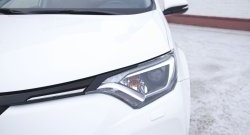 549 р. Реснички на фары RA  Toyota RAV4  XA40 (2015-2019) 5 дв. рестайлинг (Неокрашенные)  с доставкой в г. Йошкар-Ола. Увеличить фотографию 1