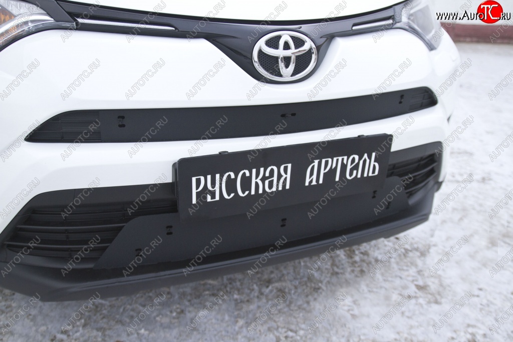 1 439 р. Зимняя заглушка решетки переднего бампера РА Toyota RAV4 XA40 5 дв. рестайлинг (2015-2019)  с доставкой в г. Йошкар-Ола