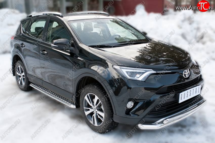 38 849 р. Широкая защита порогов с трубой диаметром 42 мм SLITKOFF v3  Toyota RAV4  XA40 (2015-2019) 5 дв. рестайлинг  с доставкой в г. Йошкар-Ола