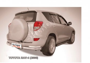 Защита заднего бампера Slitkoff (d57 мм, уголки) Toyota (Тойота) RAV4 (рав)  XA305 (2005-2009) XA305 5 дв. дорестайлинг