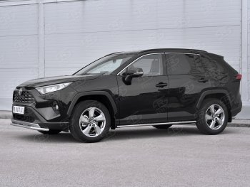 16 999 р. Защита переднего бампера (Ø42 мм, нержавейка) SLITKOFF Toyota RAV4 XA50 5 дв. дорестайлинг (2018-2024)  с доставкой в г. Йошкар-Ола. Увеличить фотографию 3